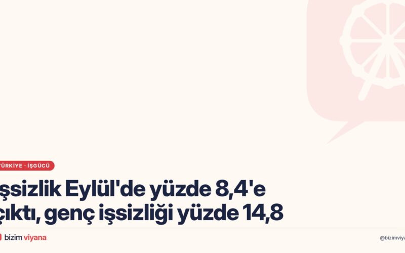 Türkiye’de işsizlik Eylül 2026’da yüzde 8,4’e çıktı: Genç işsizliği yüzde 14,8